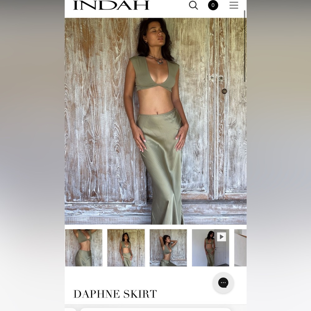 Indah small Elegant Olive Green skirt